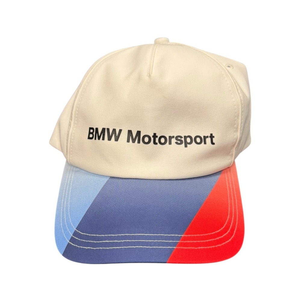 BMW Motorsport Hat Cap Mens OS White Good Puma Snapback Racing Colors Brim